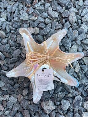 Iridescent Starfish Glass Home Art Accent-Made in Turkey